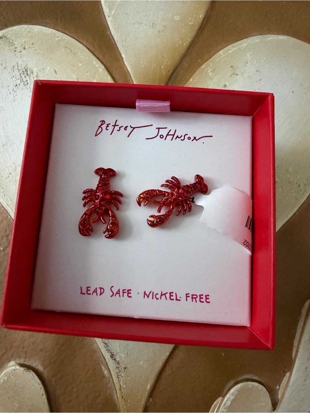 Betsey Johnson Lobster Stud Earrings